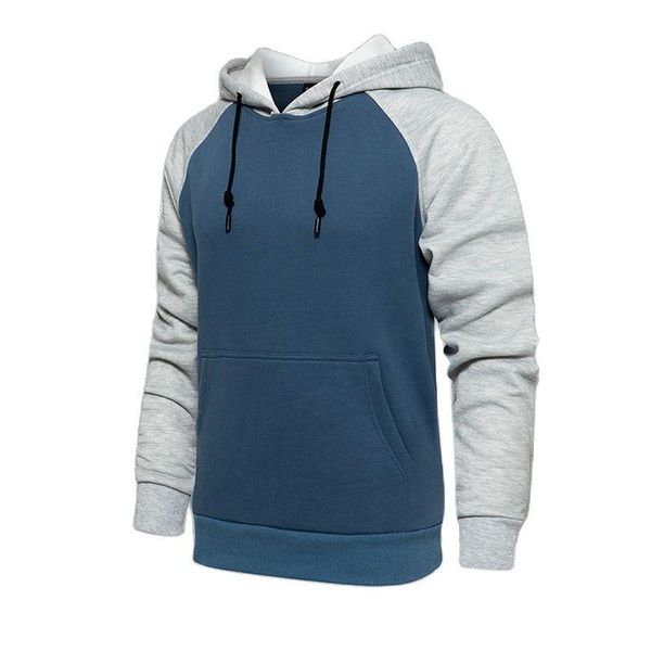 

men's hoodies & sweatshirts 2021 autumn winter men fashion fleece patchwork color hooded mens casual hoodie sweatshirt long sleeve pull, Black