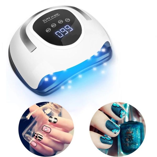 

nail dryers sun x9max 220w led lamp dryer machine uv for gel polish art drying tool