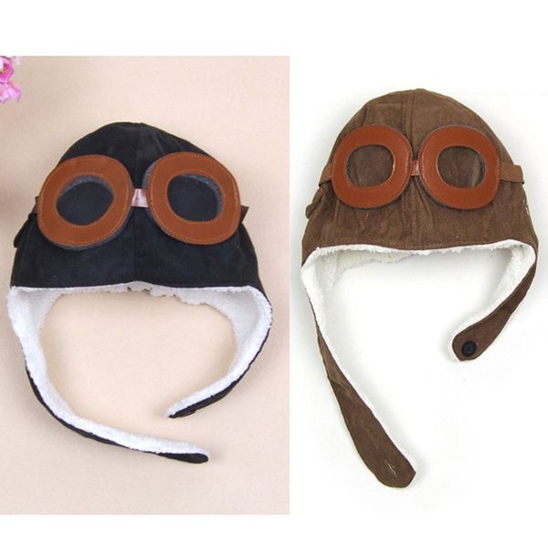 

fashion stylenew cute baby toddler boy girl kids pilot aviator cap warm hats earflap beanie melee bucket hat, Yellow