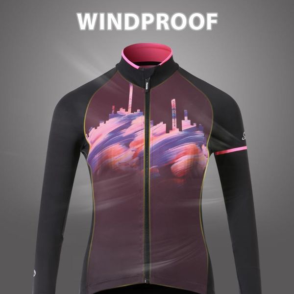 

racing jackets santic women cycling winter mtb clothes fleece windproof keep warm coat reflective asian size l0c01114, Black;red
