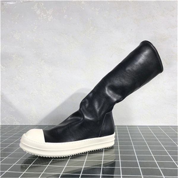 

boots spring women's soft leather knee-high fashion high z70o, Black