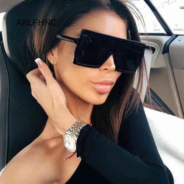 

sunglasses flat oversize square women fashion retro gradient sun glasses leopard big frame vintage eyewear uv400, White;black