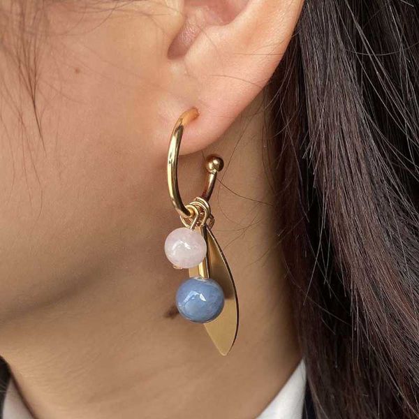 

hoop & huggie flashbuy design bohemia irregular metal gold color earrings for women fashion beads leaf geometric jewelry, Golden;silver