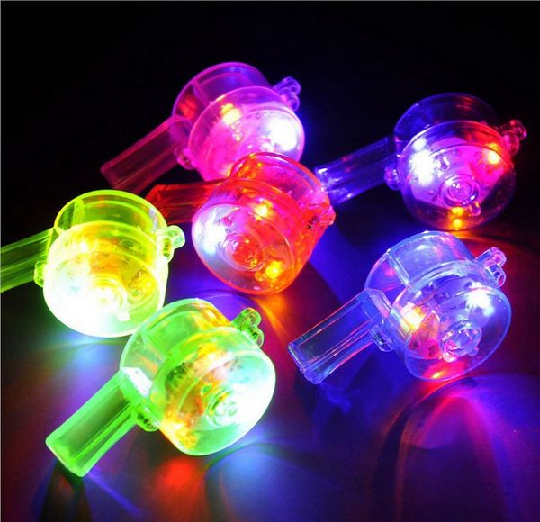 

led rave toy flashing whistle colorful lanyard light up fun in the dark party interactive games educational toys for kids