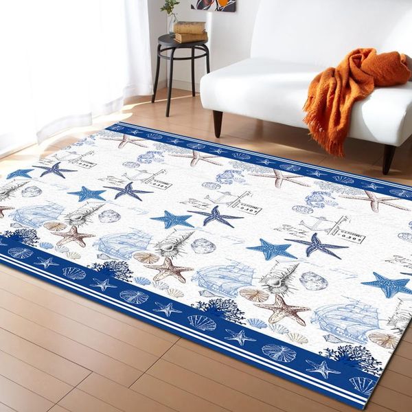 

carpets ocean starfish coral vessel shell carpet for living room bedroom bedside rugs soft christmas decoration mat