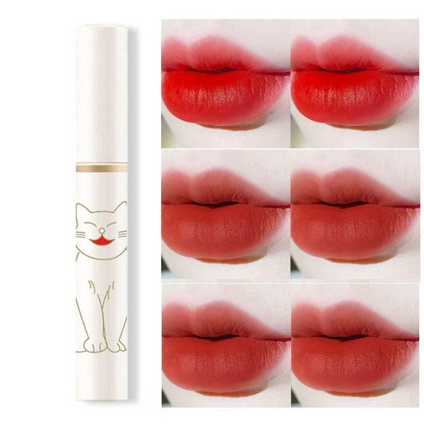 

moisturizing lip gloss not dry orange red rose cherry cream long lasting cat printing velvet matte tint ac2751
