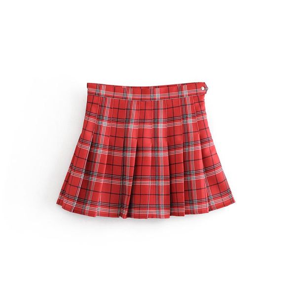 

skirts 2021 autumn arrival european & american style simple comfortable pleated skirt elegant plaid mini, Black