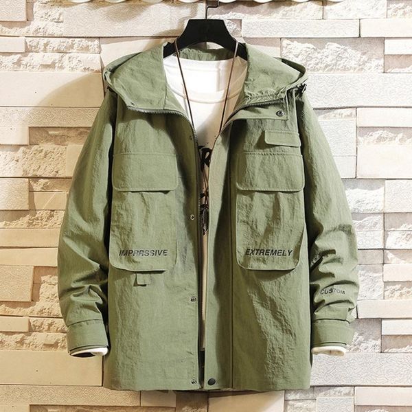 

men's jackets jacket hooded overalls autumn casual fashion patchwork color zipper plus size comfort men streetwear coat chaqueta, Black;brown