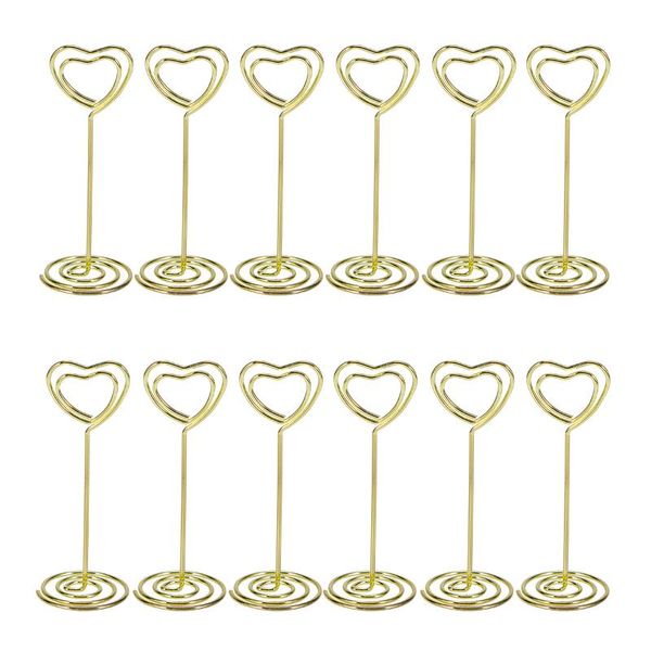 

party decoration omz 12pcs golden heart shape po holder stands table number holders paper menu clips for weddings
