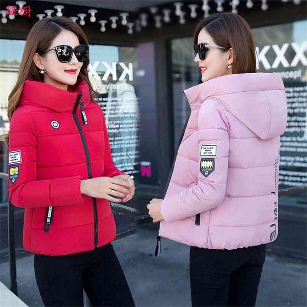 Frauen DTSTARZG Parkas Wintermantel Casual Verdicken Warme Kapuzen Gepolsterte Jacken Weibliche Feste Bunte Stil Outwear Schnee Jacke 210923