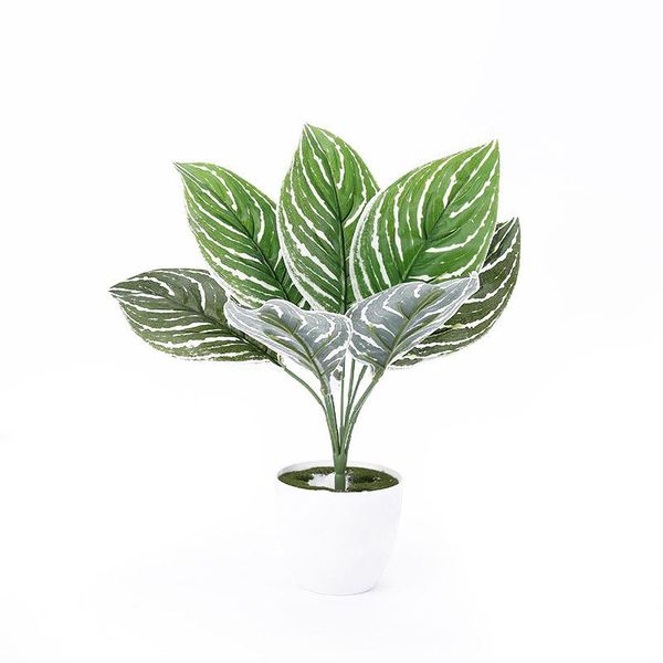 

9heads green artificial monstera leaves decorative flowers & wreaths