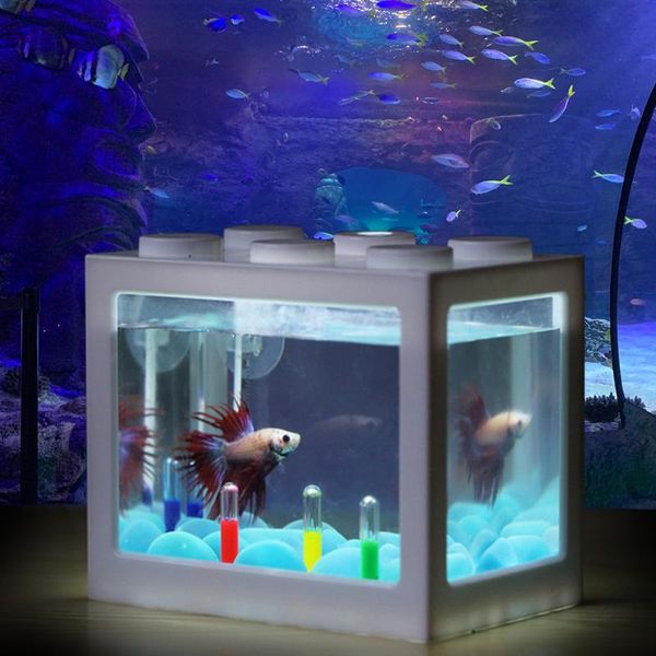 

aquariums usb mini fish tank deskled aquarium kit building blocks superimposed