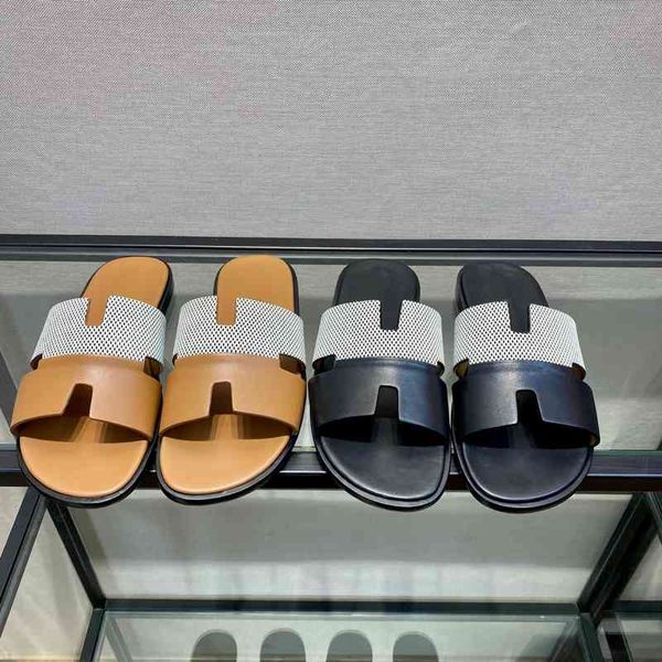 

slippers high-end classic italian calfskin men for slippers handmade casual shoes outdoor beach fashion versatile wearable men's ls6b, Black