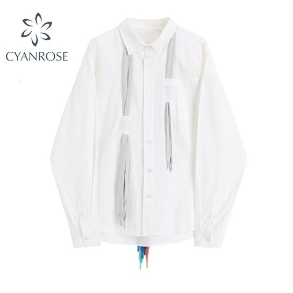 

spring autumn women shirts white plain fashion casual loose long sleeve turn down collar plus size office lady blouses 210515