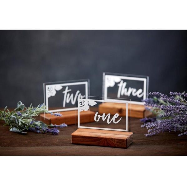 

party decoration wedding table numbers signs, acrylic numbers, names, floral