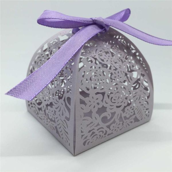 

gift wrap 20pcs laser cut flower carved pattern wedding candy box with ribbons birthday banquet party bridal shower decor supply