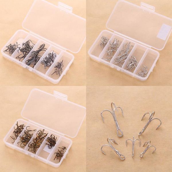 

fishing hooks 50pcs/box hook overstriking treble tackle carbon steel lure