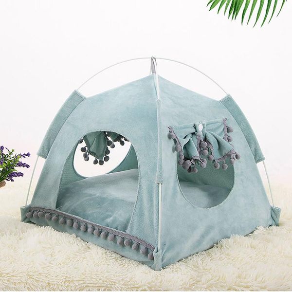 

cat beds & furniture sweet princess tent house pet cats bed portable foldable dog breathable indoor mesh small