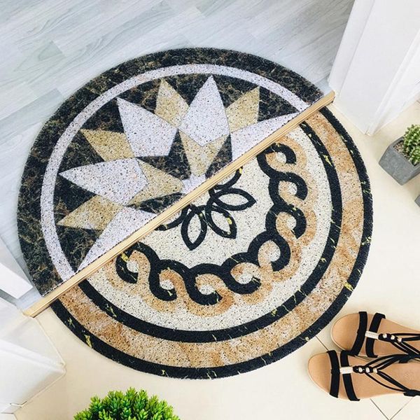 

semi-circle doormat, anti slip marble pattern half moon pvc floor mat,30x60cm carpets