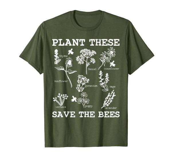 

save the bees plant these - beekeeper nature environmental t-shirt, White;black
