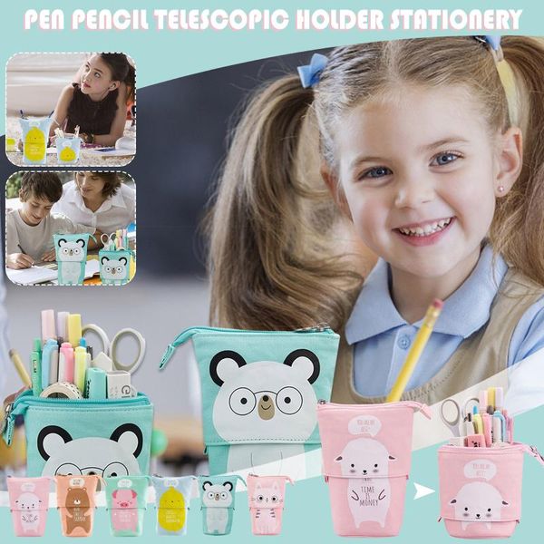 

pen pencil holder stationery case corduroy stand-up transformer bag bags