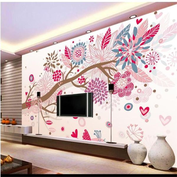 

wallpapers 3d po wallpaper custom living room mural tree leaf cartoon paining kids picture wall for walls