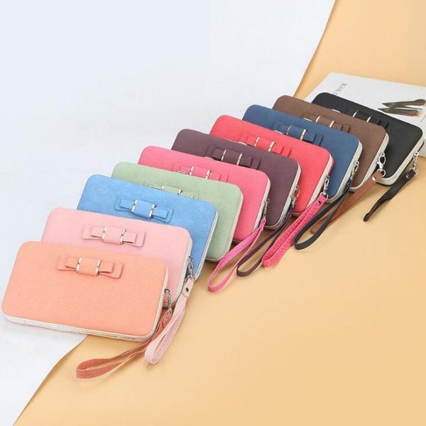 

wallets 2021 style snap ladies purse bow wallet fashion, Red;black