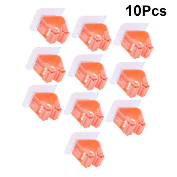 

hooks & rails 10pcs punch-mop clips traceless storage rack hook bathroom holder