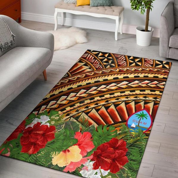

guam area rug vintage pattern carpet mat for living room doormat flannel print bedroom non-slip floor carpets