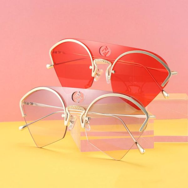 

mirrors fashion trimmed siamese lens sunglasses women