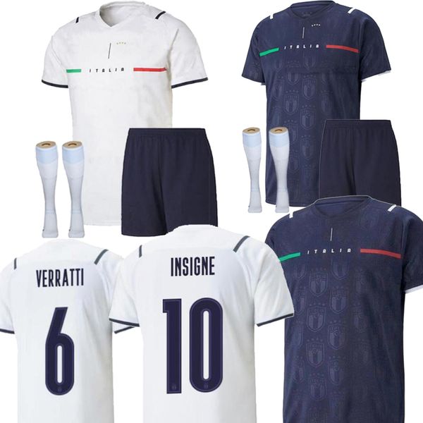 

italia soccer jersey 2021 insigne immobile barella men kids kit home away verratti bonucci camicie da calcio football shirt, Black;yellow