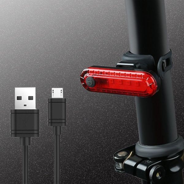 

bike sport rear tail light usb rechargeable waterproof 4 mode cycling red lights