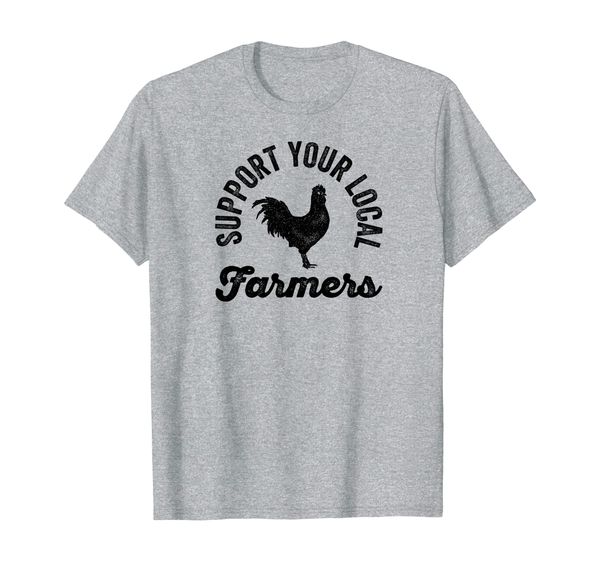 

support your local farmers agriculture farming t-shirt, White;black