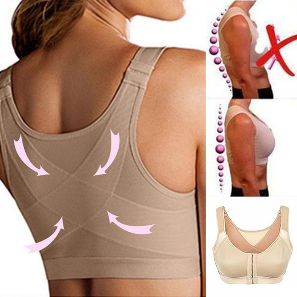 

yoga sport bra posture corrector lift up women cross back breathable underwear shockproof support fitness vest gym clothing, White;black