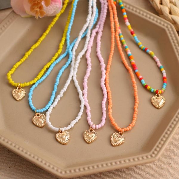 

chokers vienkim trend 4mm choker fashion bohemia short necklace hand beaded color bead accessories 2021 gift jewelry, Golden;silver