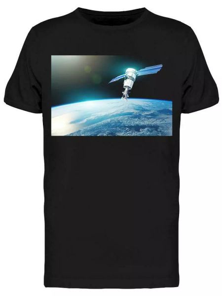 

communications satellite tee men's -image by shutterstock, White;black