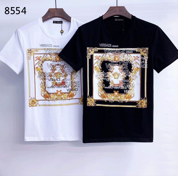 

100% cotton m-3xl designers tees women's and men's t-shirts embroidery logo25 versac hoodies pants in bags whosale belts polos clothing, White;black