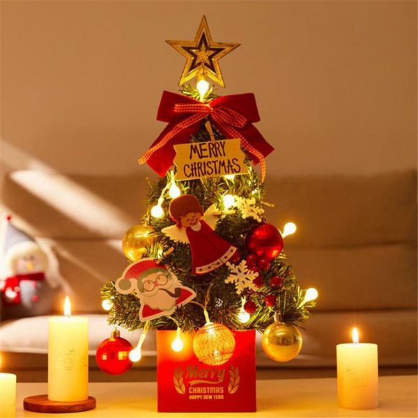

christmas decorations 45cm mini table tree led light ornament tableluminous pine xmas lantern decoration year gifts