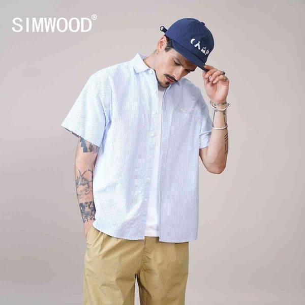 

men's casual shirts summer short sleeve oxford men vertical striped print oversize 100% cotton loose plus size oniq, White;black