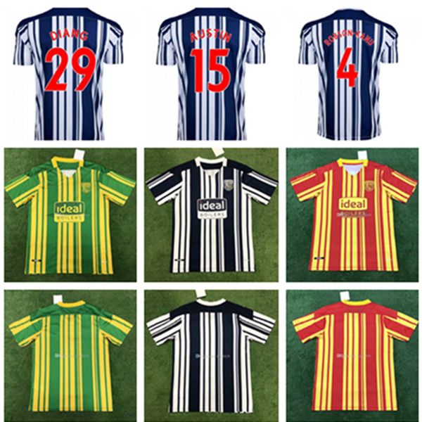 

20 21 west bromwich albion home hal robson-kanu soccer jersey 2021 away football shirt kit camiseta de futbol brom men uniform, Black;yellow