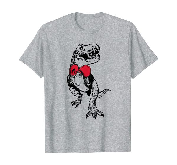 

t-rex boxing dinosaur boxer tshirt, White;black