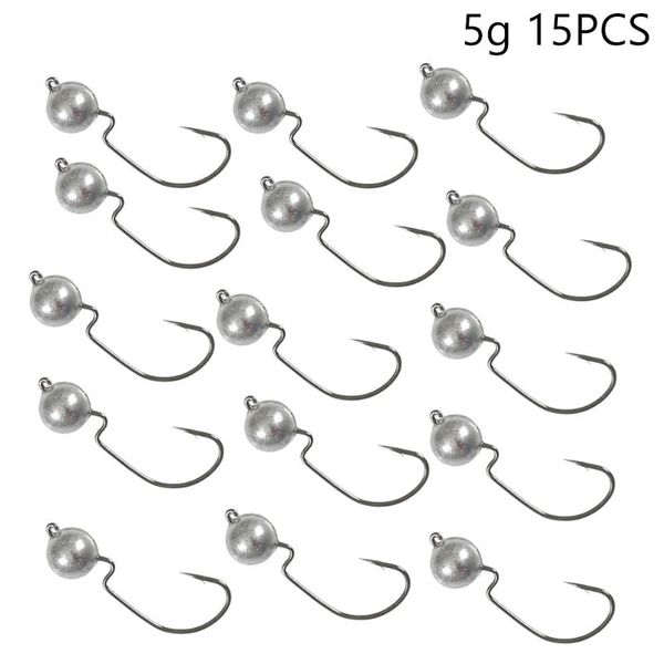 

15pcs fishing lure hook soft worm lead head 3g 5g 7g 10g hooks