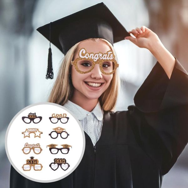 

party decoration 1set 48pcs 2021 graduation po props paper glasses supplies