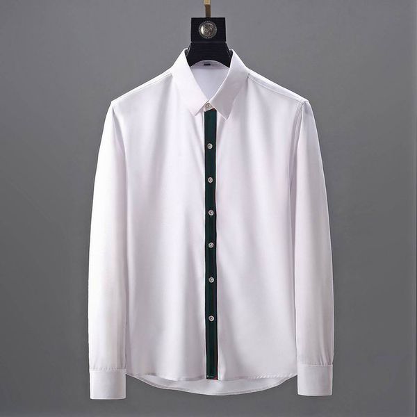 

fashion style men's dress shirts business fashion casual shirt spring slim fit chemises hommes simple and comfortable, White;black