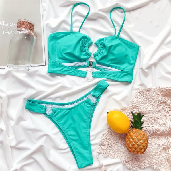 

new frilled padded bikini women swimwear female swimsuit two-pieces bikini set brazilian bather bathing suit swim k2204