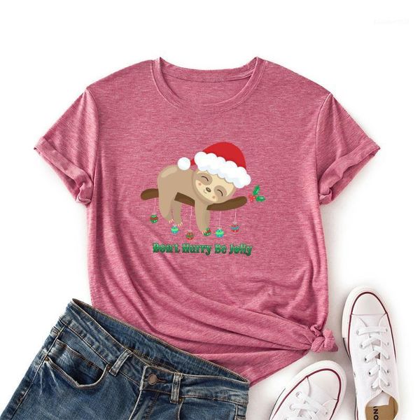 

women's t-shirt women crew neck short sleeve casual summer t-shirts don't worry sloth graphic tee shirts female clothes streetwea, White