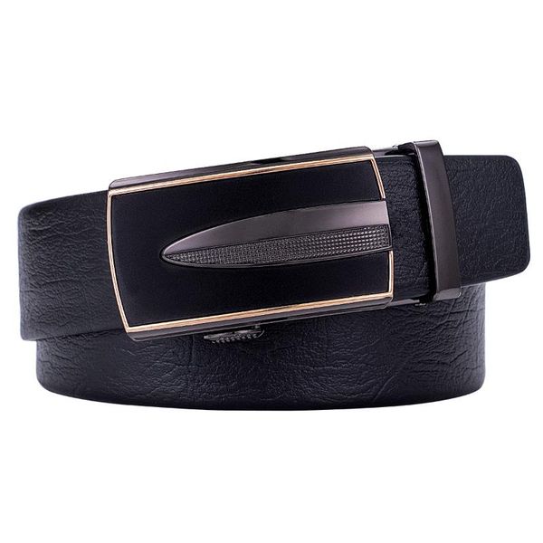 

hi-tie belt for mens fashion black leather automatic buckle belts luxury quality male business formal waist strap ea-0032, Black;brown