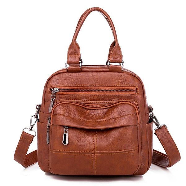 

outdoor bags 2021 women vintage leather backpacks sac a dos female bagpack small multifunction backpack for girls