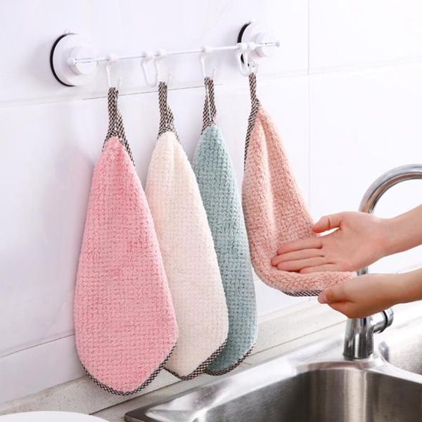

cleaning cloths 3pcs hangable coral velvet thick towel pineapple pattern double-sided absorbent cloth kitchen dish