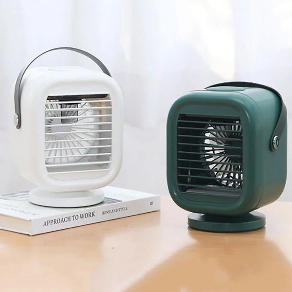 

electric fans 2021 est mini deskrotating water cooling fan multi-function humidifying air conditioner with light
